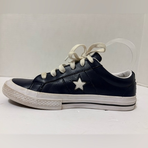 Converse One Star blue leather low top sneakers junior size 4.5 - Picture 2 of 11